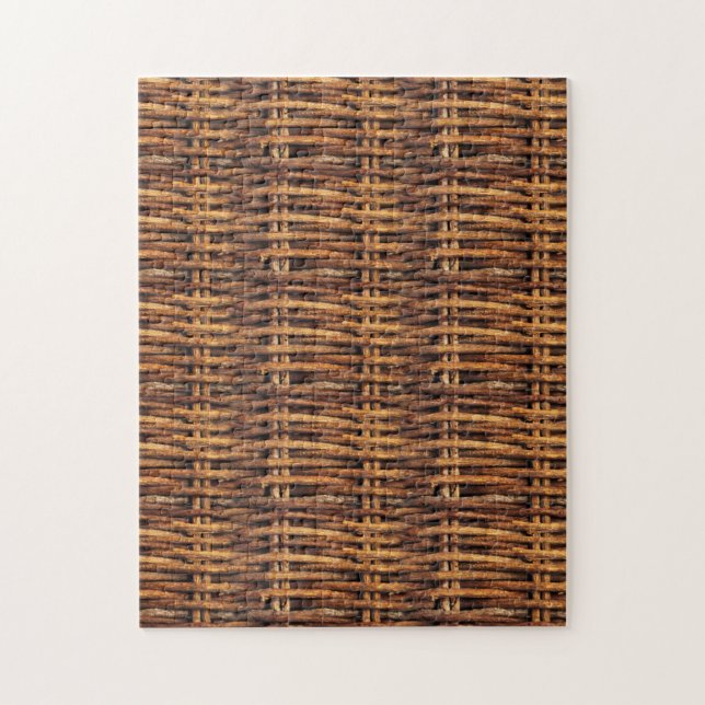 Woven Wicker Basket Pattern Jigsaw Puzzle (Vertical)