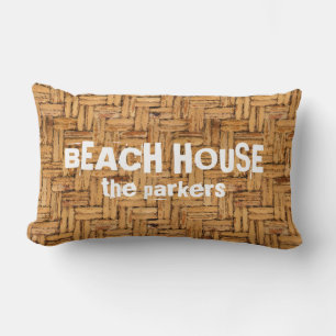 Woven Wicker Pattern Lumbar Cushion