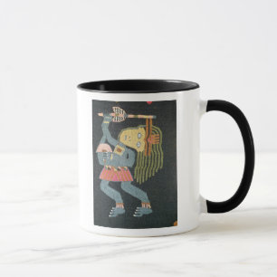 Woven wool dancer with baton, Paracas tribe Mug