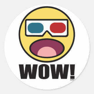 Wow! 3D Classic Round Sticker