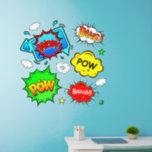 Wow Bang Pow, Red Blue Green Yellow, Pop Art  36" Wall Decal<br><div class="desc">5 Great Pop Art Wall Decals - - Change the size of these decals by changing the size of the Decal Sheet - 4 sizes - from 12" x 12" to 36" x 36" - - These ones are printed on a transparent background, but you can change to a semi-transparent...</div>