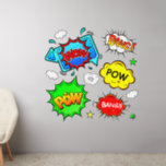 Wow Bang Pow, Red Blue Green Yellow, Pop Art  50" Wall Decal<br><div class="desc">5 Great Pop Art Wall Decals - - Change the size of these decals by changing the size of the Decal Sheet - 4 sizes - from 12" x 12" to 36" x 36" - - These ones are printed on a transparent background, but you can change to a semi-transparent...</div>