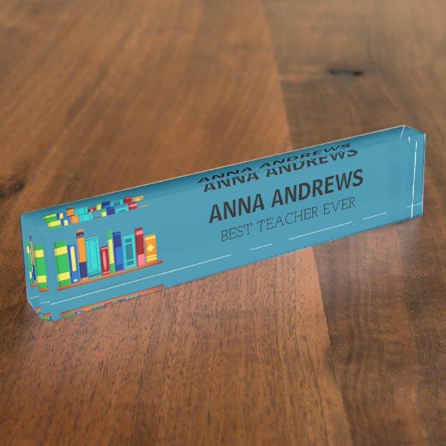 Wow! Best TEACHER custom desk name plate (Side)