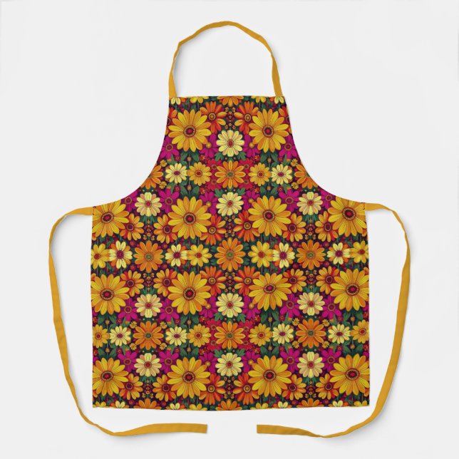 Wow! Colourful and Bright floral pattern. Apron (Front)