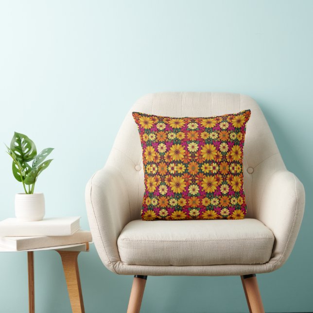 Wow! Colourful and Bright floral pattern. Cushion (Chair)