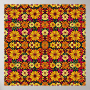 Wow! Colourful and Bright floral pattern. Poster