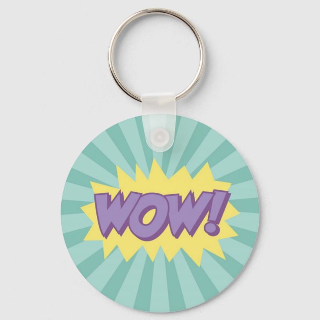 WOW comic book style effect Key Ring (Front)