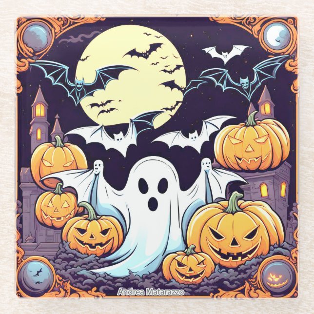 Wow Halloween Thrill Glass Coaster (Front)