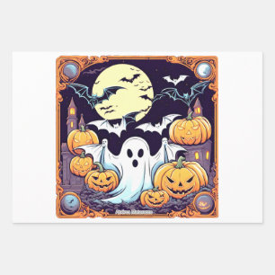 Wow Halloween Thrill Wrapping Paper Sheet