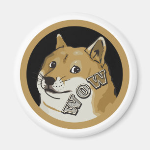 Wow Happy Doge Dogecoin Cryptocurrency Magnet