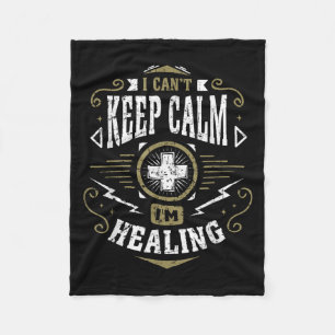 Wow Healer I Can't Keep Calm I'm Gaming  Fleece Blanket