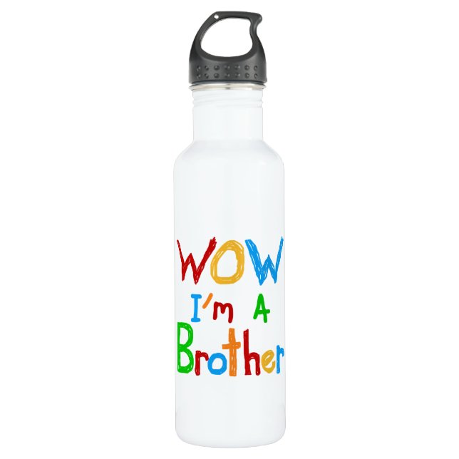WOW I'm a Brother T-shirts and 710 Ml Water Bottle (Front)