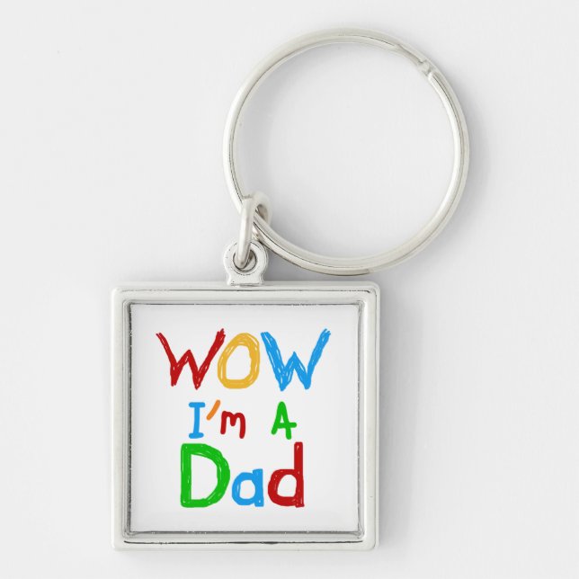 WOW I'm a Dad T-shirts and GIfts Key Ring (Front)