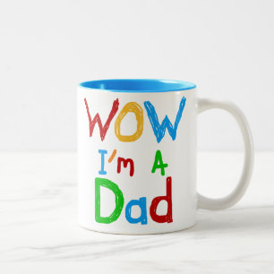 WOW I'm a Dad T-shirts and GIfts Two-Tone Coffee Mug