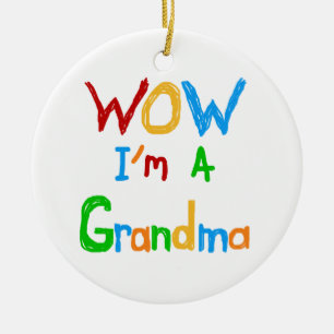 WOW I'm a Grandma T-shirts and Gifts Ceramic Tree Decoration