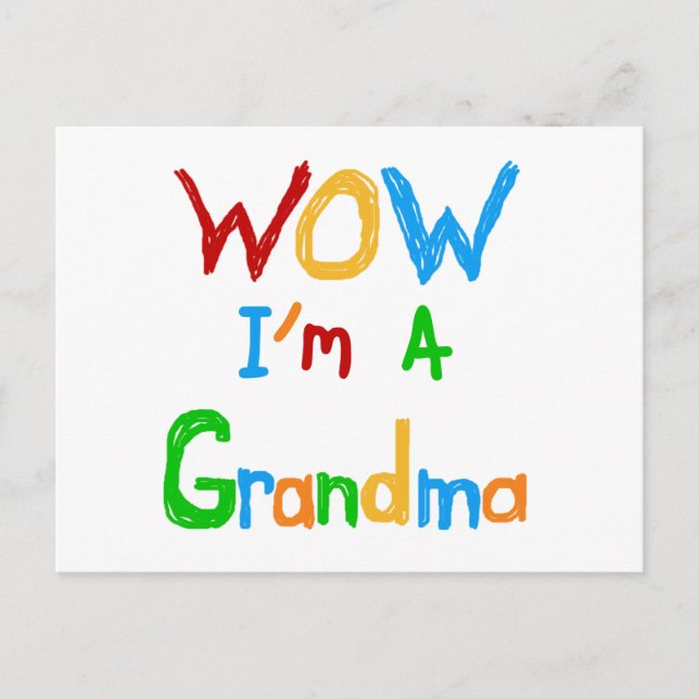 WOW I'm a Grandma T-shirts and Gifts Postcard (Front)