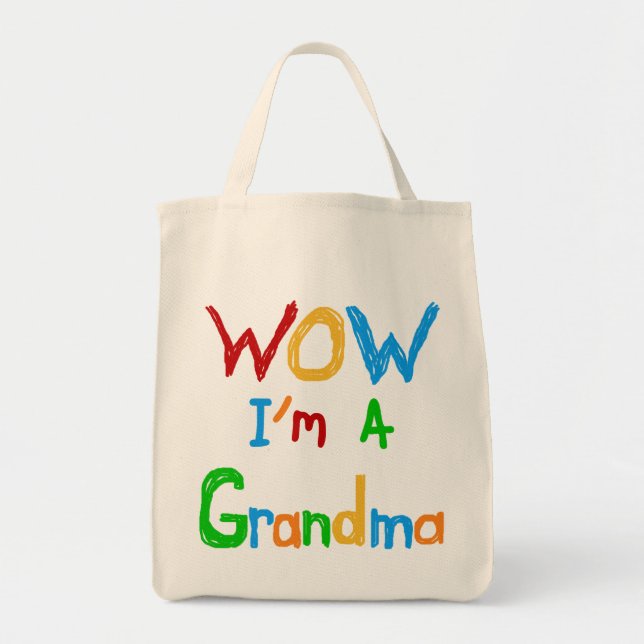 WOW I'm a Grandma T-shirts and Gifts Tote Bag (Front)