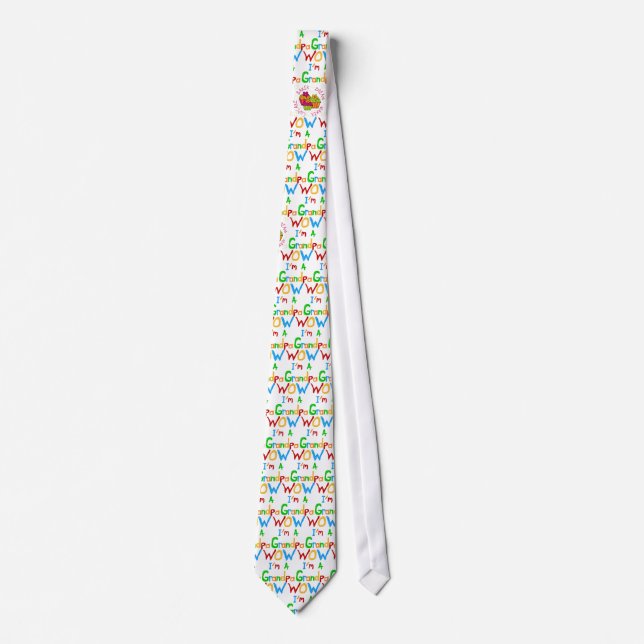 WOW I'm a Grandpa T-shirts and Gifts Tie (Front)