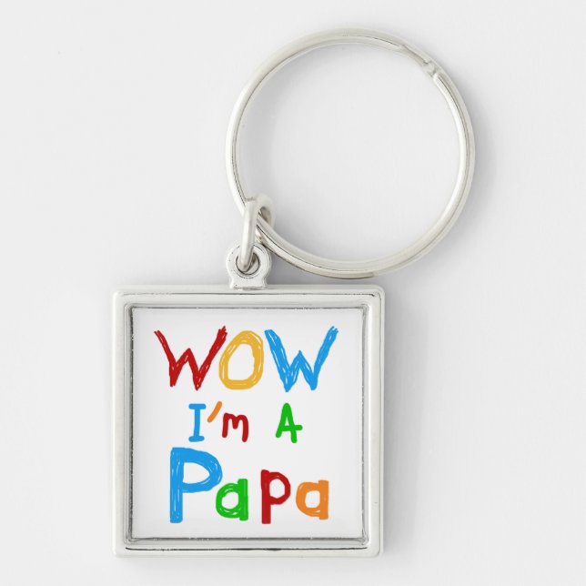 Wow I'm a Papa Tshirts and GIfts Key Ring (Front)