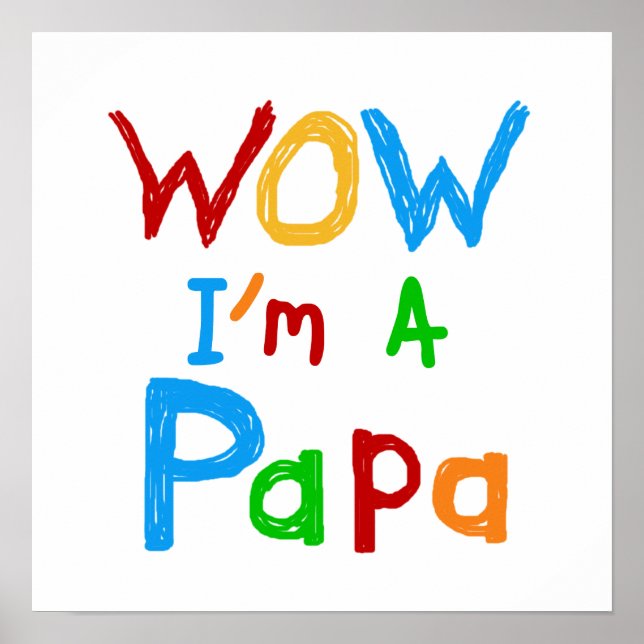 Wow I'm a Papa Tshirts and GIfts Poster (Front)