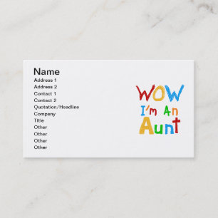 WOW I'm an Aunt T shirts and Gifts Business Card