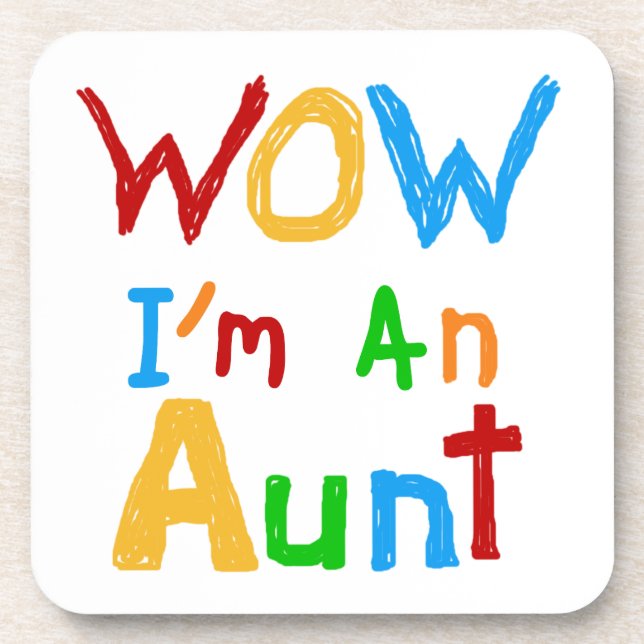 WOW I'm an Aunt T shirts and Gifts Coaster (Front)