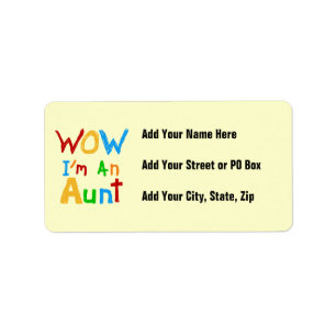 WOW I'm an Aunt T shirts and Gifts Label