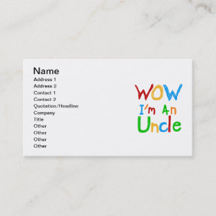 WOW I'm an Uncle T-shirts and GIfts Business Card