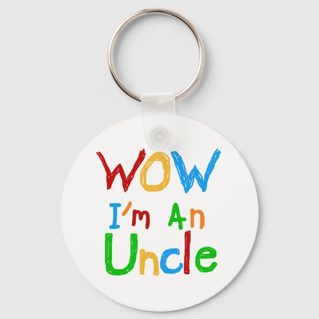 WOW I'm an Uncle T-shirts and GIfts Key Ring (Front)