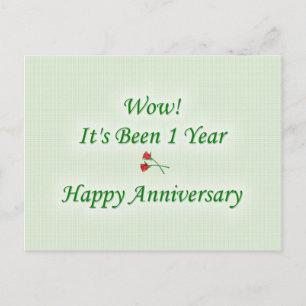 Wow! It's Been 1 Year Happy Anniversary Postcard