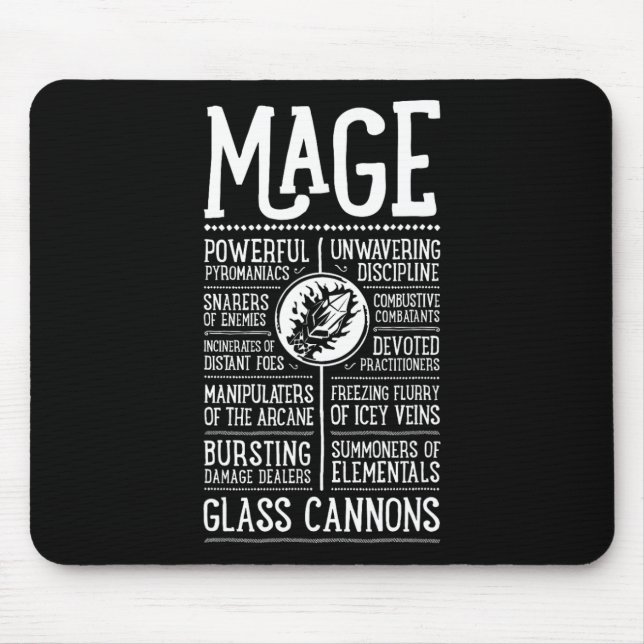 Wow Mage Role Playing Gamer  Mouse Pad (Front)