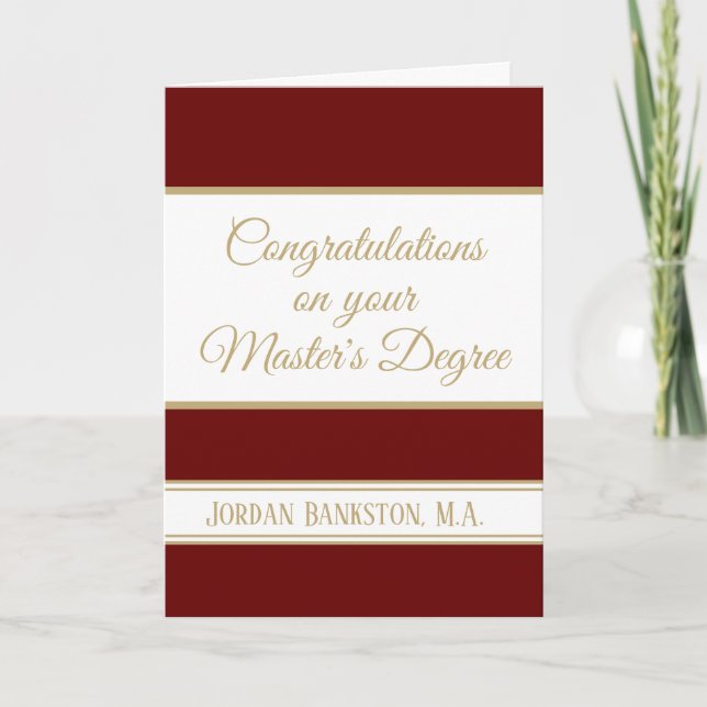 Wow! Master's degree Graduation card (Front)