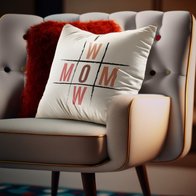 Wow mum tic tac toe funny and humourous mothers da cushion (Creator Uploaded)