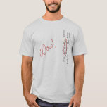 Wow Signal SETI Message T-Shirt<br><div class="desc">" signal.  In 1977 a SETI project detected a signal whose intensity variation matched that which might be expected from a non-terrestrial (read: alien) source,  which lasted only 72 seconds and was never heard from again.  Creepy!  Interesting!  Wow!</div>