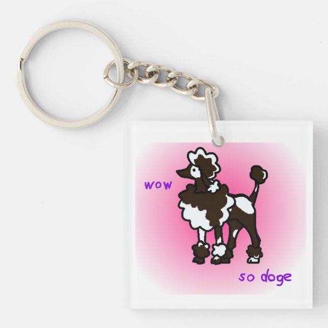 Wow so poodle keychain (Front)