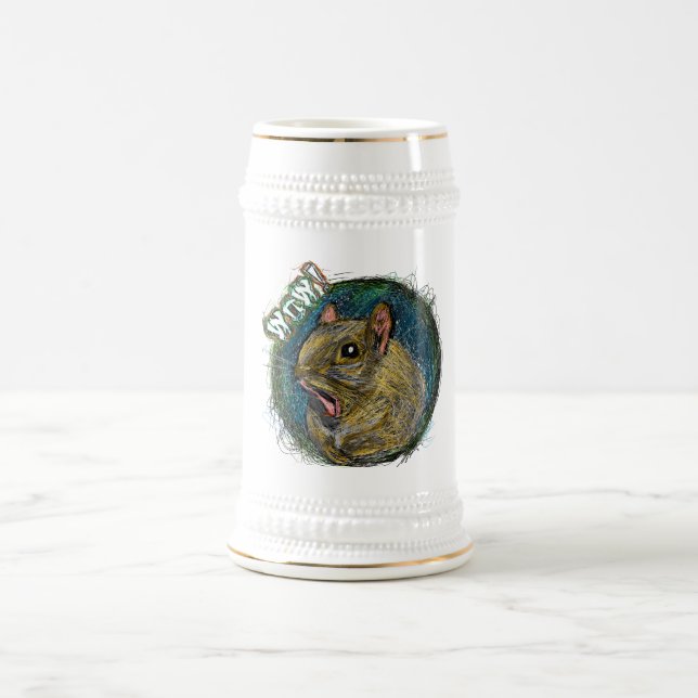 "WOW" SQUIRREL BEER STEIN (Center)