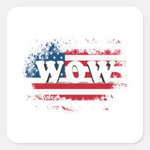 WOW USA Free Day T shirt Classic Square Sticker