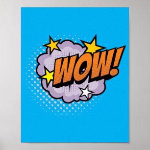 Wow! Vibrant Pop Art Comic Exclamation Poster