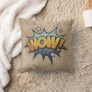 WOW! Vintage Comic Book Steampunk Pop Art Cushion