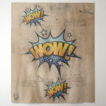 WOW! Vintage Comic Book Steampunk Pop Art Tapestry<br><div class="desc">WOW! Geeky Comic Books and 90s Grunge, All Grown Up! Fun modern twist on the timeless onomatopoeia with the shabby chic steampunk flare in superhero speech bubbles on a grunge background. This vintage abstract design features a gorgeous palette that adds perfect pop of colour. For customisations or other colours, please...</div>