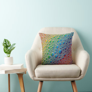 Wow! Water Bubbles Rainbow effect Gorgeous Colours Cushion