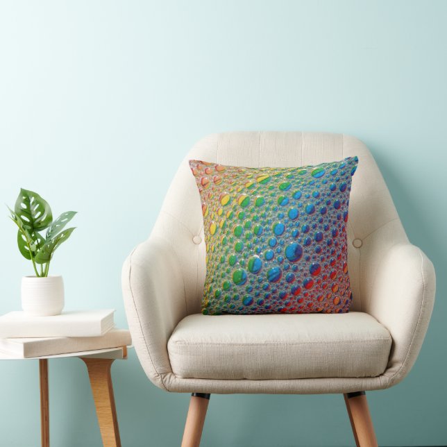 Wow! Water Bubbles Rainbow effect Gorgeous Colours Cushion (Chair)