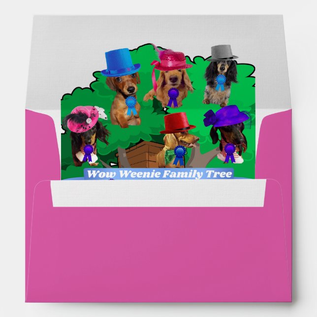 Wow Weenie Family Tree Matching Pink Envelopes (Back (Bottom))
