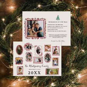 Wow What a Year   Family Photo Gallery Wall Holiday Card