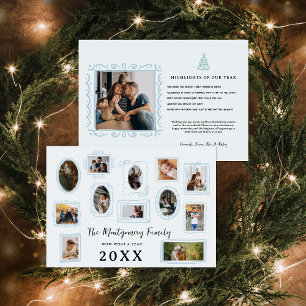 Wow What a Year   Family Photo Gallery Wall Holiday Card