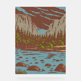 WPA Art El Capitan in Yosemite National Park  Acrylic Sign
