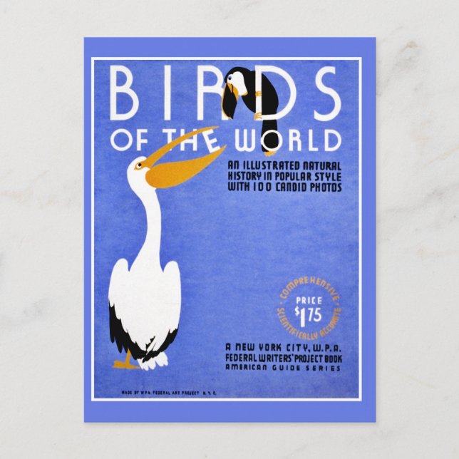 WPA Birds of the World advertising Postcard (Front)