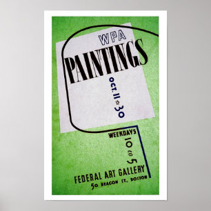 WPA Paintings Show at Federal Art Gallery Poster