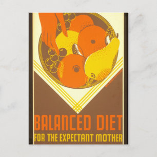 WPA Poster Balanced Diet New York 1936 - 39 Postcard