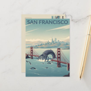 WPA‑Style San Francisco Cryptid Postcard